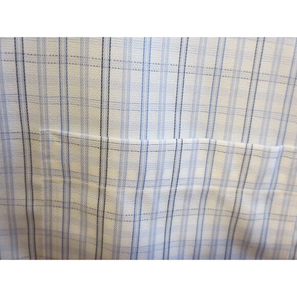 Joseph Abboud Non-Iron 2XLT Blue & White Checkered 100% Cotton Long-Sleeve Butto - Picture 5 of 6
